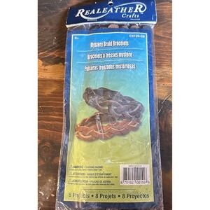 Realeather Crafts Braid Leather Wristbands Kit 8 Projects DIY‎ Bracelets NOS